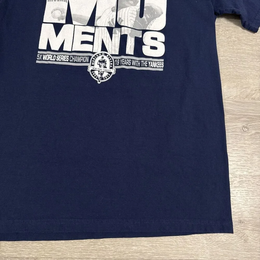 Mariano Rivera Shirt New York Yankees Moments Men's Blue Medium 100% Cotton